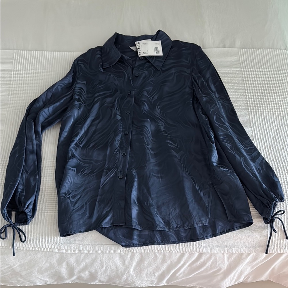 And other stories Navy Satin Blouse
